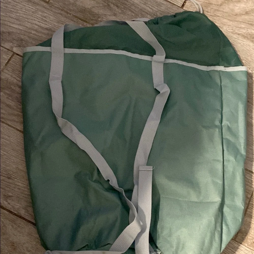 Green Garment Bag with Gray Accents